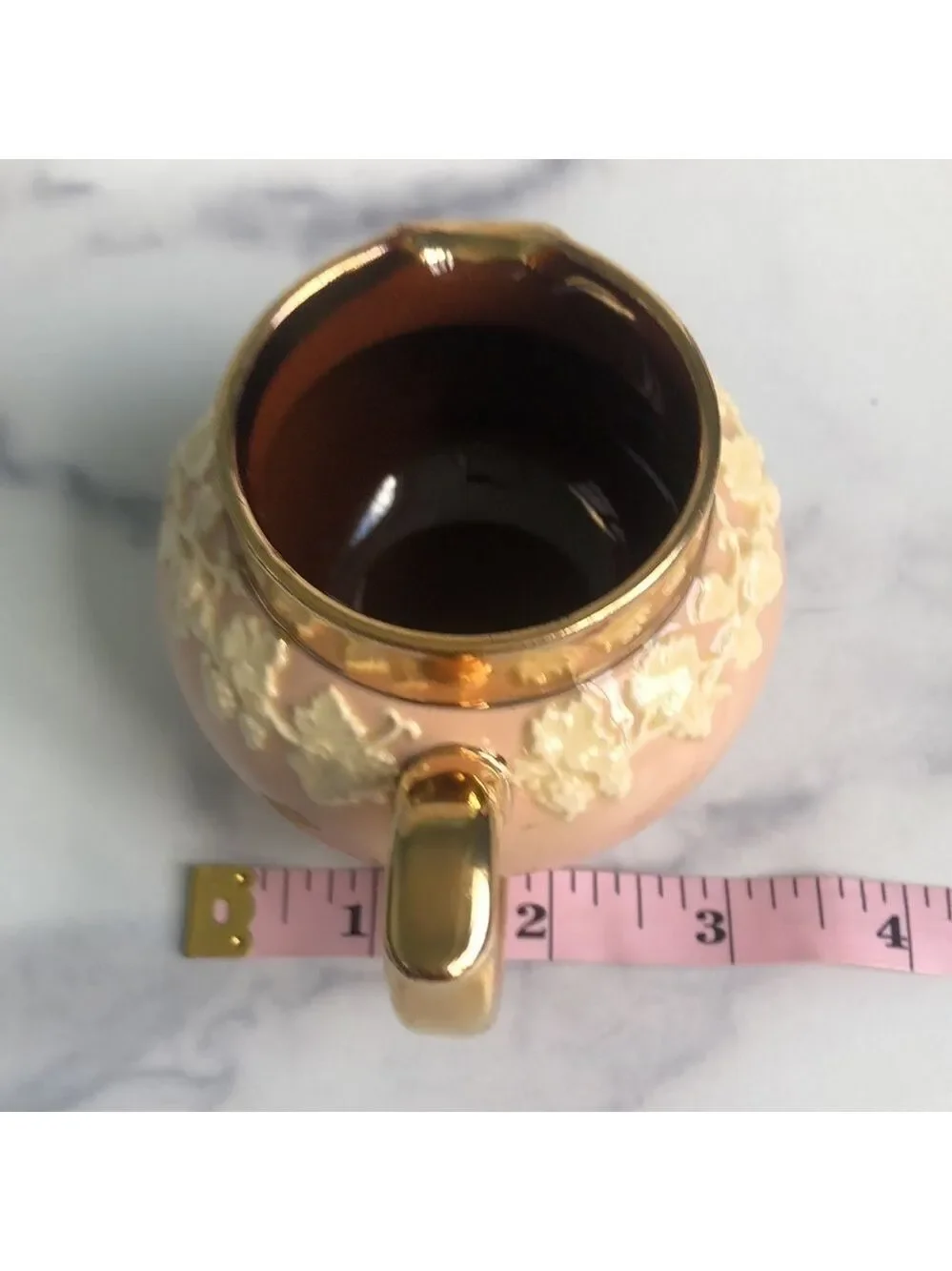 Rare Vintage Gibsons Staffordshire England Pink and Gold Creamer